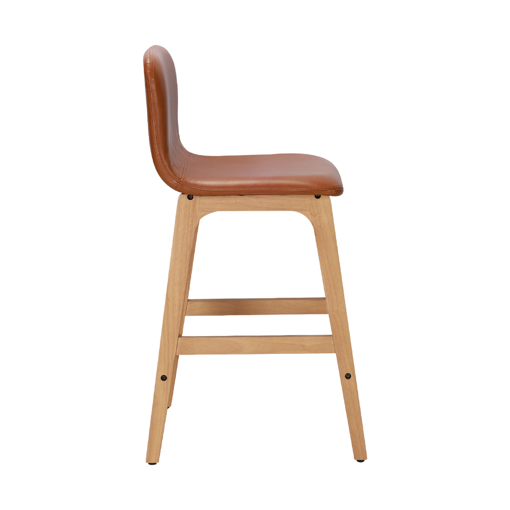 PU Leather Bent Wood Bar Stool