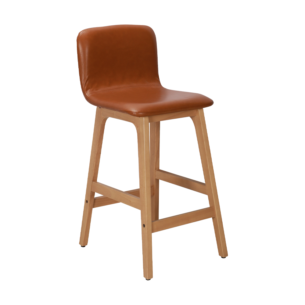 PU Leather Bent Wood Bar Stool