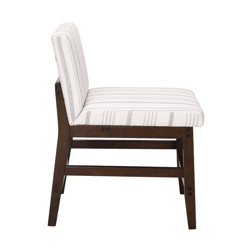 Stripete stoff massivtre spisesteder