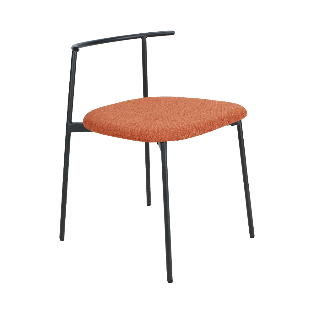 Oransje buet ryggmetallben Spisestol