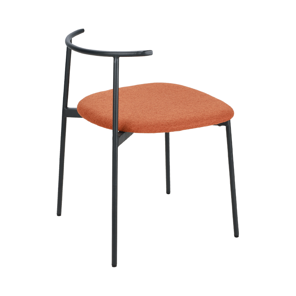 Oransje buet ryggmetallben Spisestol